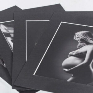 a group of black and white photos of a pregnant woman