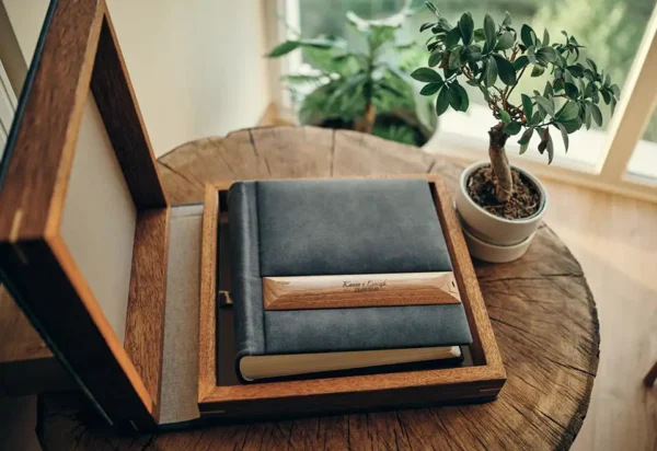 album-wood piękny, ręcznie wykonany album ślubny